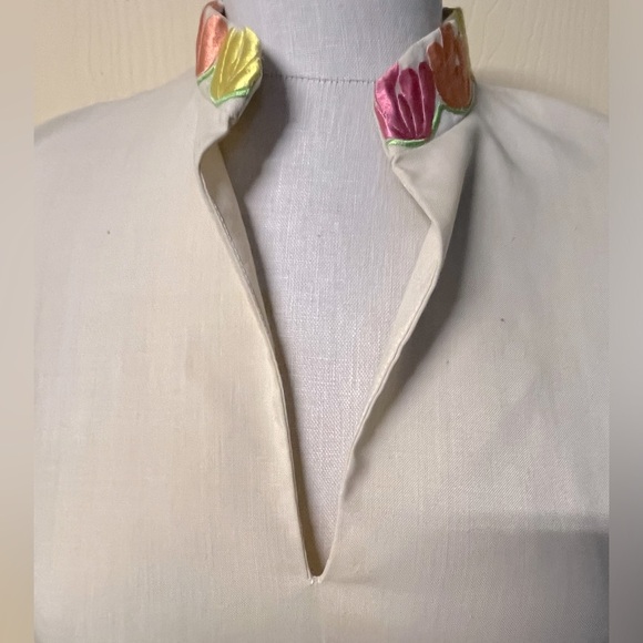 Vintage handmade 1960s 1970s floral embroidered maxi dress - Picture 5 of 8